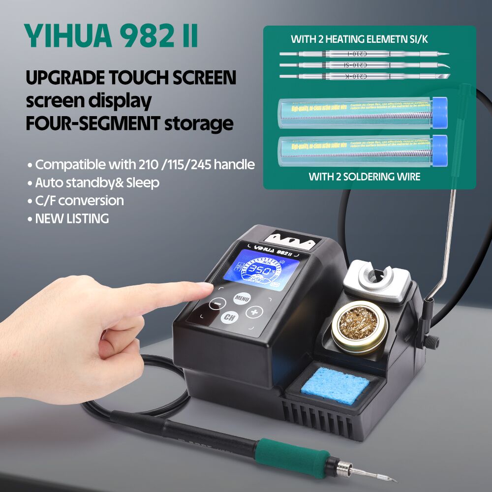 Yihua-電子はんだごてステーション,タッチスクリーン98 - C210 Precision Soldering Station のレビューと価格