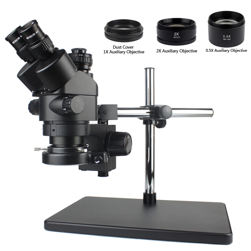 3.5X-90X シムルフォカ三眼実体顕微鏡、56 LED  - Trinocular Stereo Microscope 7X-45X のレビューと価格